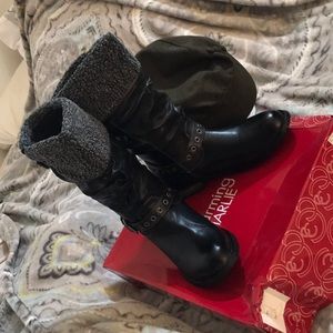 Charming Charlie adette dark gray boots
